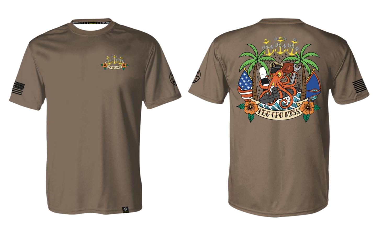 USN PDG CPO MESS Sublimated Men's Dri-Fit T-shirt (Coyote Brown)