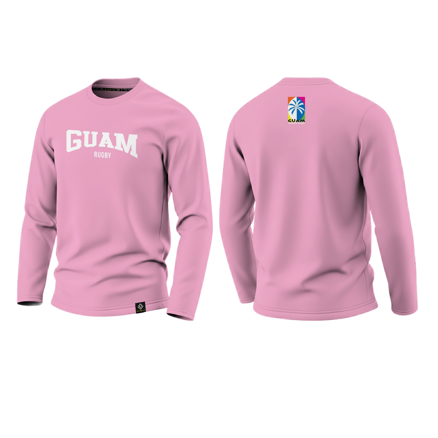 GUAM RUGBY Men's Long Sleeve (Pink with Logo)