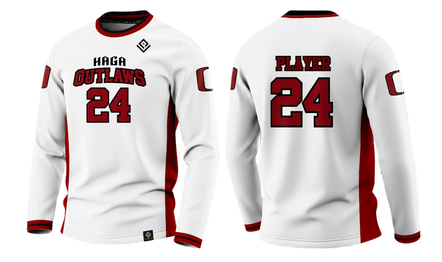 HAGA OUTLAWS Sublimated Men's Long Sleeve (White)