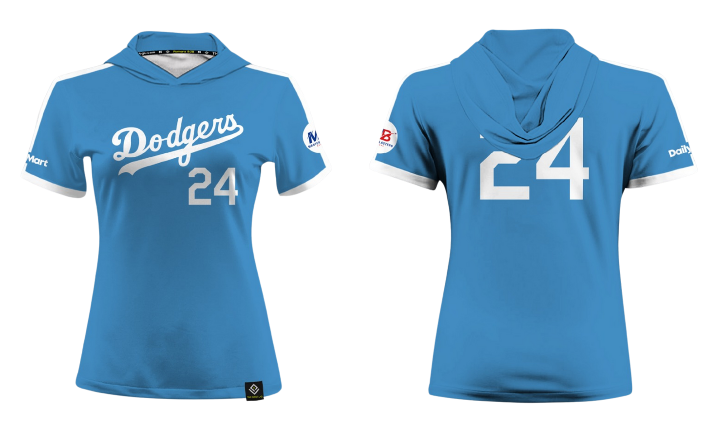 GUAM DODGERS Sublimated Women's Short Sleeve with Hood (Light Blue)