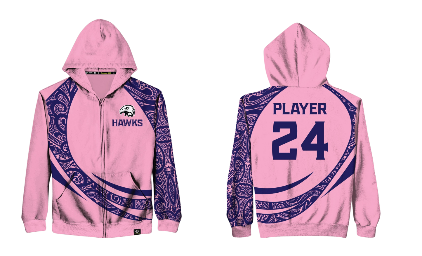 FBLG HAWKS RUGBY Sublimated Zipper Hoodie (Hybrid)