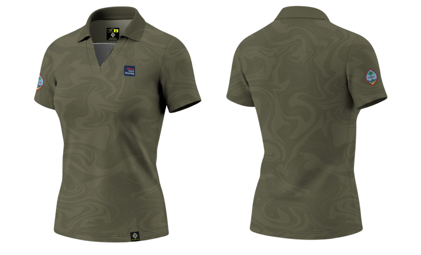 NAVAL BASE HOUSING GUAM Sublimated Women's Polo (Olive Green)