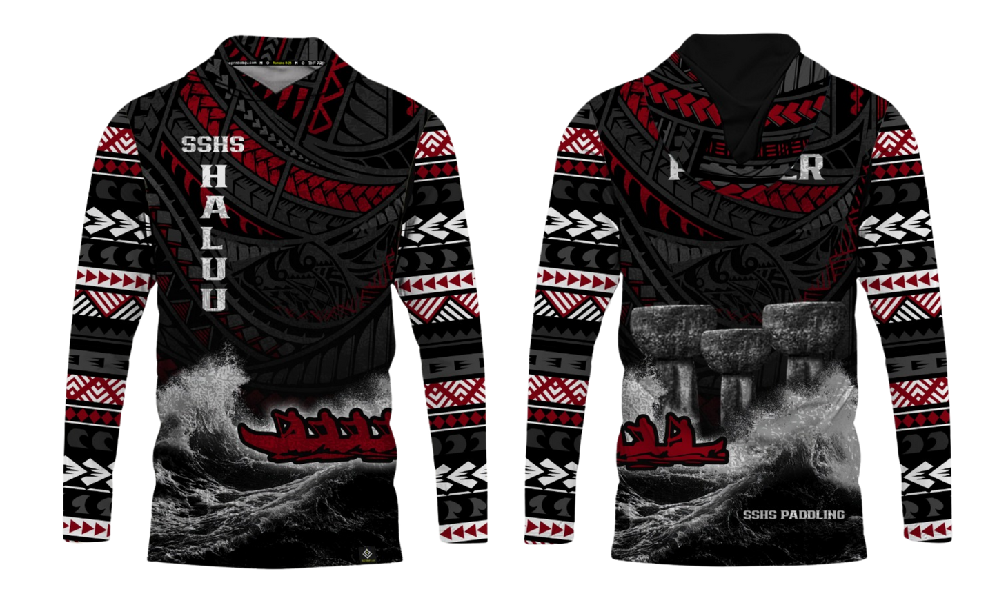 SIMON SANCHEZ PADDLING - Sublimated Men's Long Sleeve with Hood