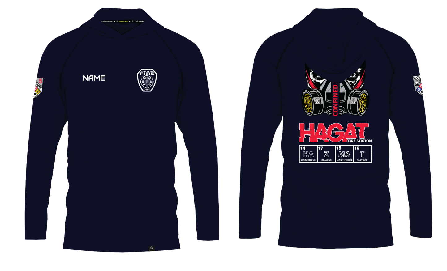 GUAM FIRE DEPARTMENT Sublimated Long Sleeve with Hood - Hagat Hazmat