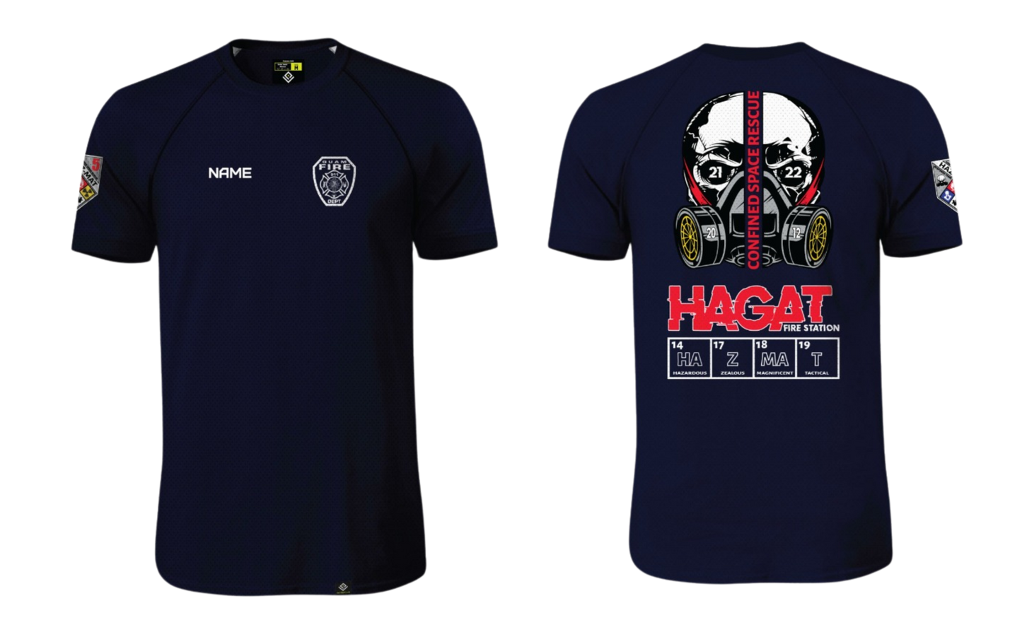 GUAM FIRE DEPARTMENT - Hagat Hazmat - Sublimated Raglan T-shirt
