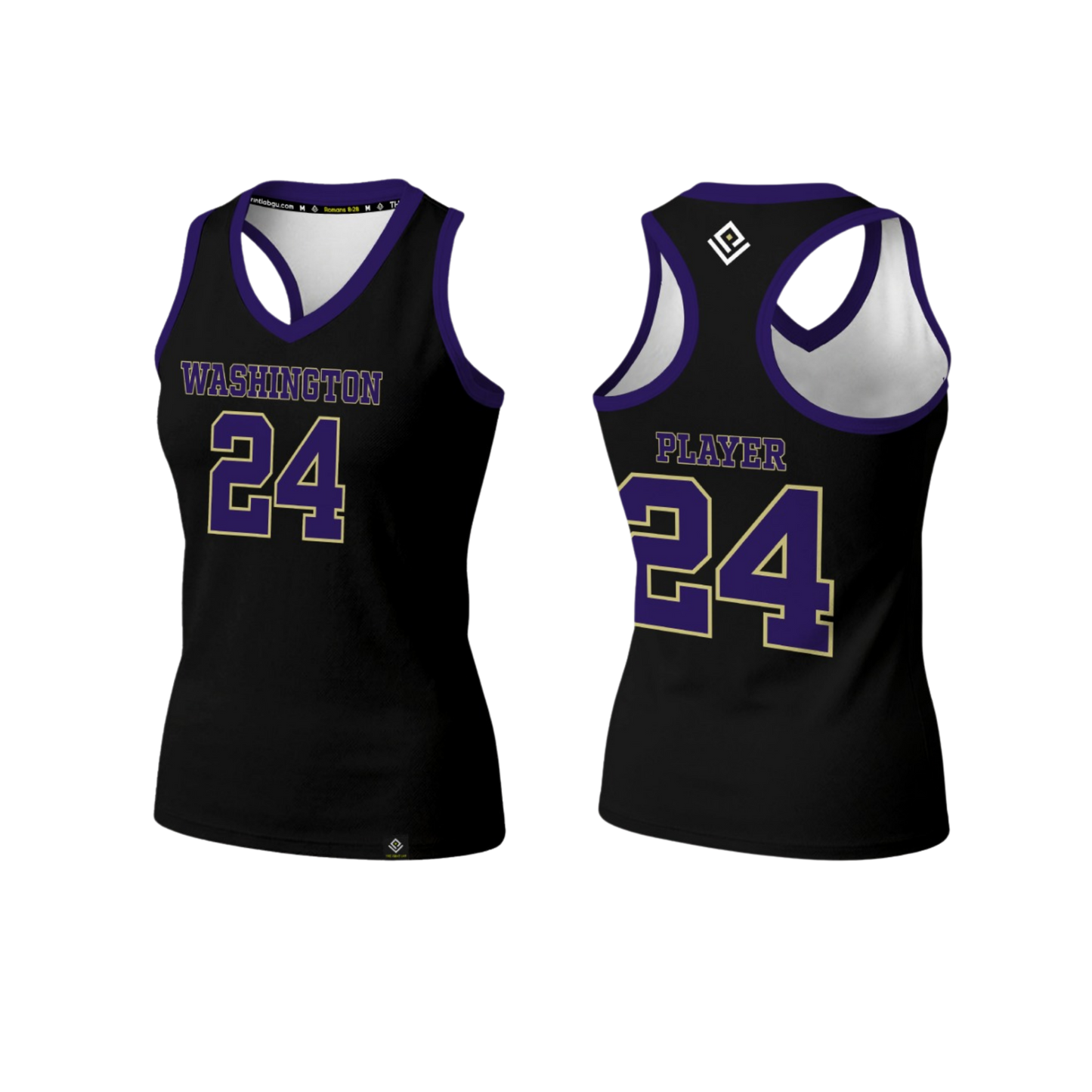 GW FOOTBALL Sublimated Women's Racerback (Black)