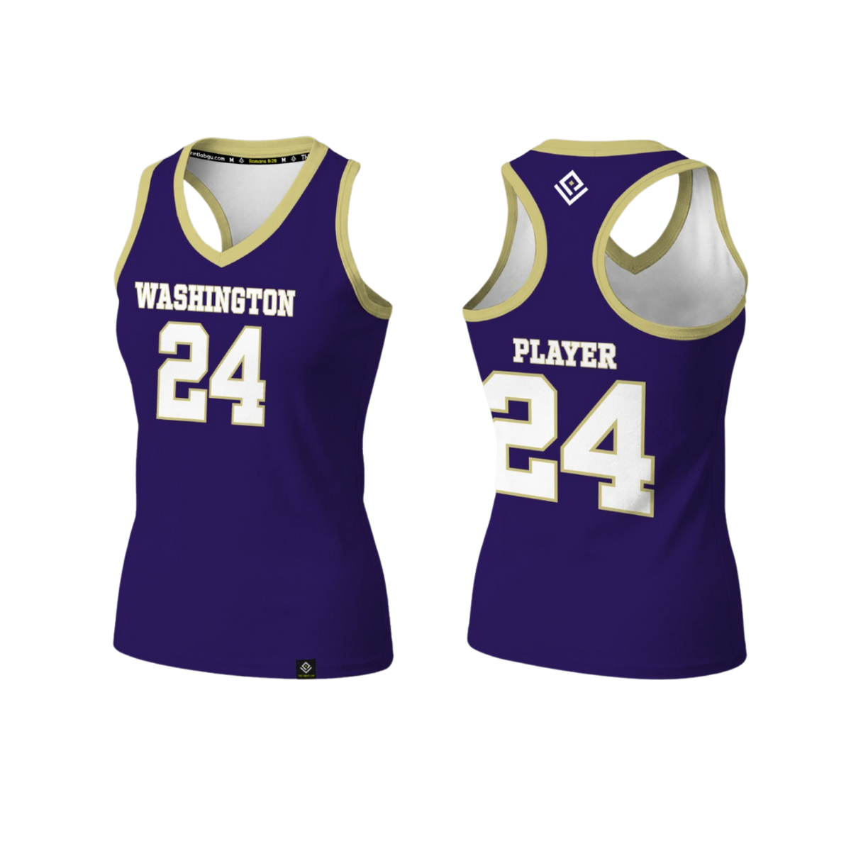 GW FOOTBALL Sublimated Women's Racerback (Purple)