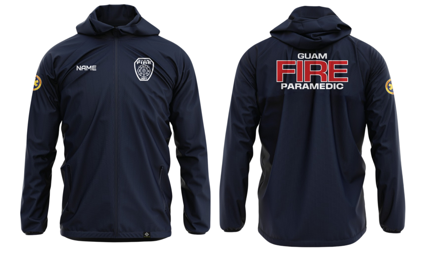 GUAM FIRE PARAMEDIC Sublimated Light Weight Windbreaker Jacket (With NREMT Logo)
