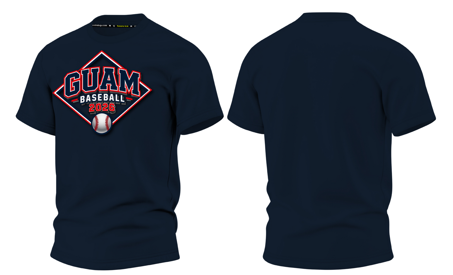 GUAM LITTLE LEAGUE 2026 Screen Print T-shirt (Navy Blue - Front Logo)