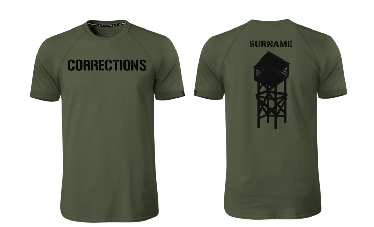 CORRECTIONS Sublimated Dri Fit Raglan T-shirt (Army Green)