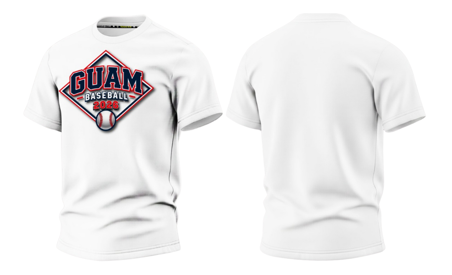 GUAM LITTLE LEAGUE 2026 Screen Print T-shirt (White - Front Logo)