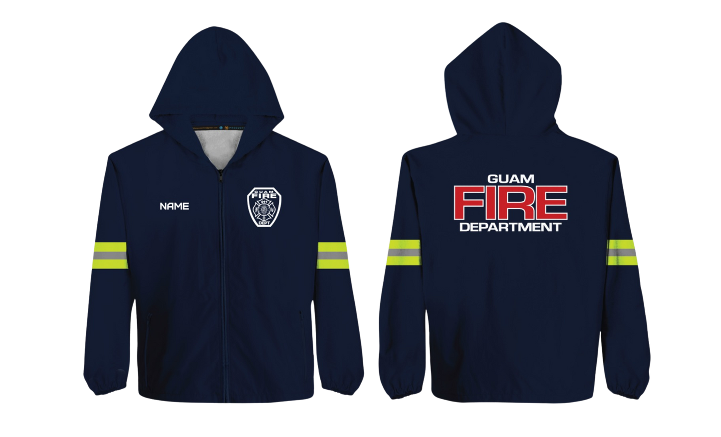 GUAM FIRE DEPT. Sublimated Softshell Jacket with Yellow Reflectors