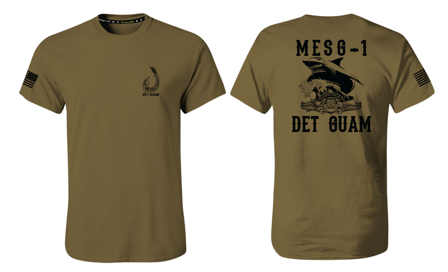 MESG - 1 DET GUAM Screen Print Cotton Men's T-shirt (Hook Logo)