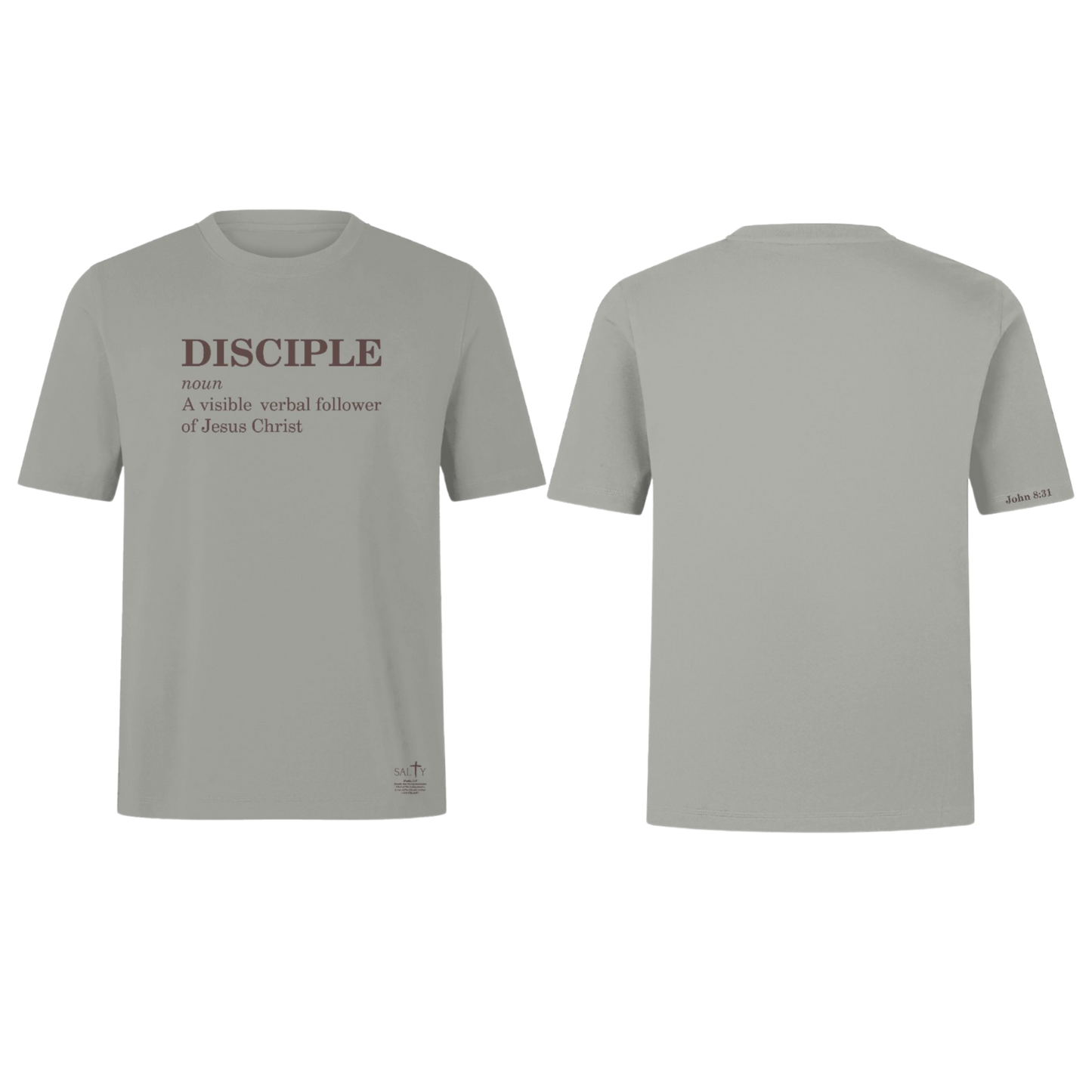 DISCIPLE Screen Print Oversized Cotton T-shirt (Gray)