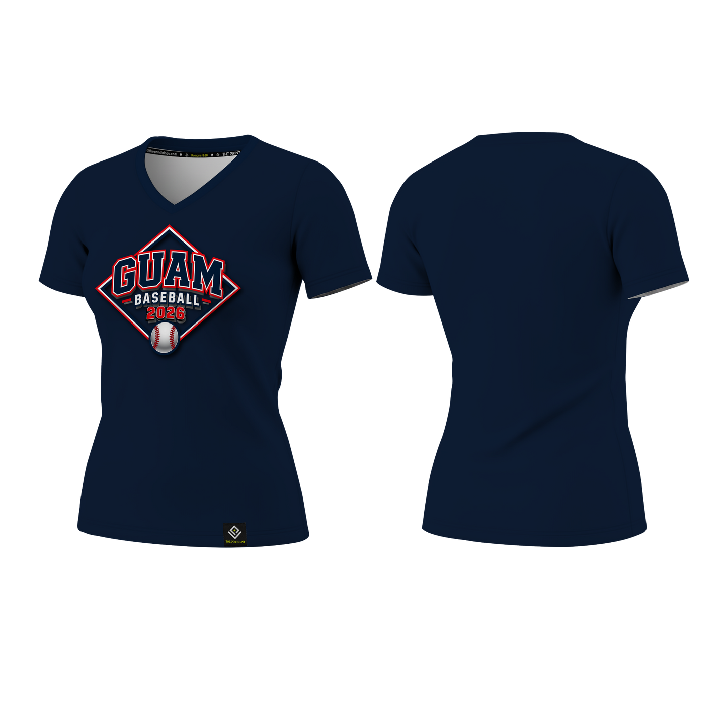 GUAM LITTLE LEAGUE Sublimated Women's T-shirt (Front Logo - Blue)