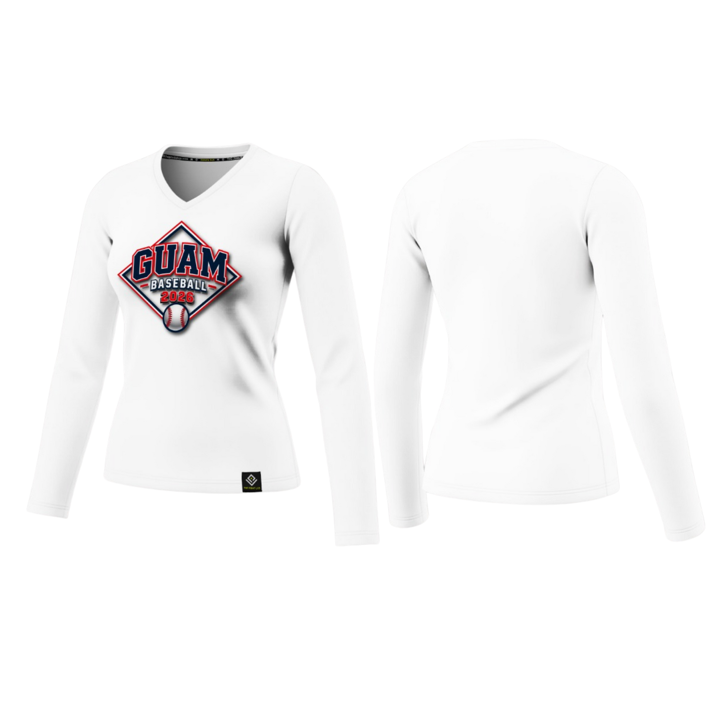 GUAM LITTLE LEAGUE Sublimated Women's Long Sleeve (Front Logo - White)