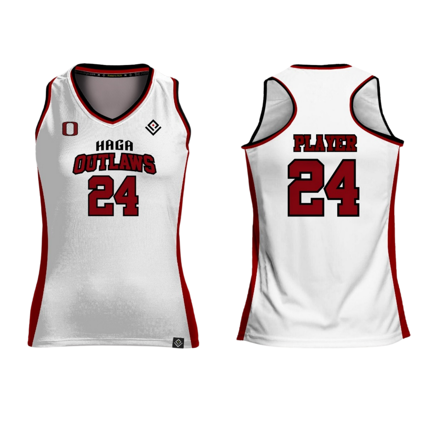 HAGA OUTLAWS Sublimated Women's Racer Back (White)