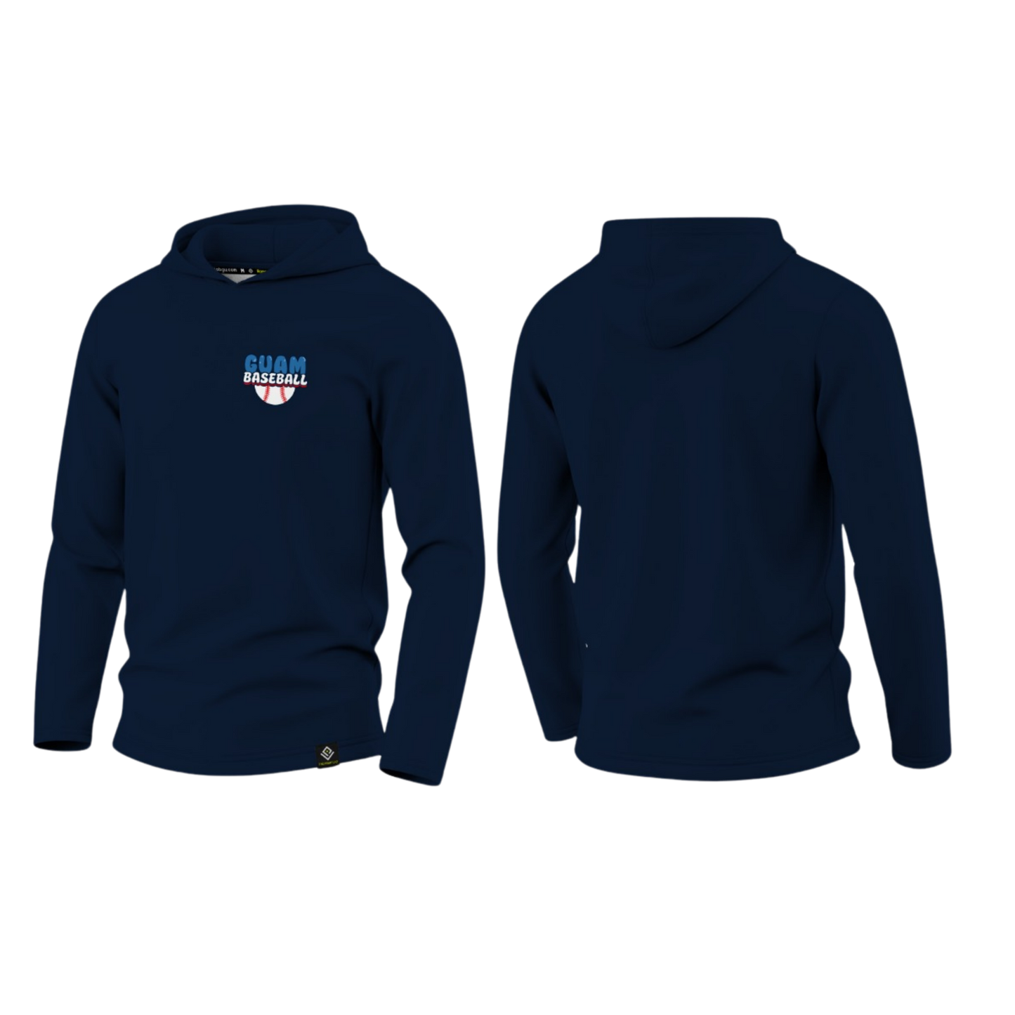 GUAM LITTLE LEAGUE Sublimated Men's Long Sleeve with Hood (CresttLogo - Blue)