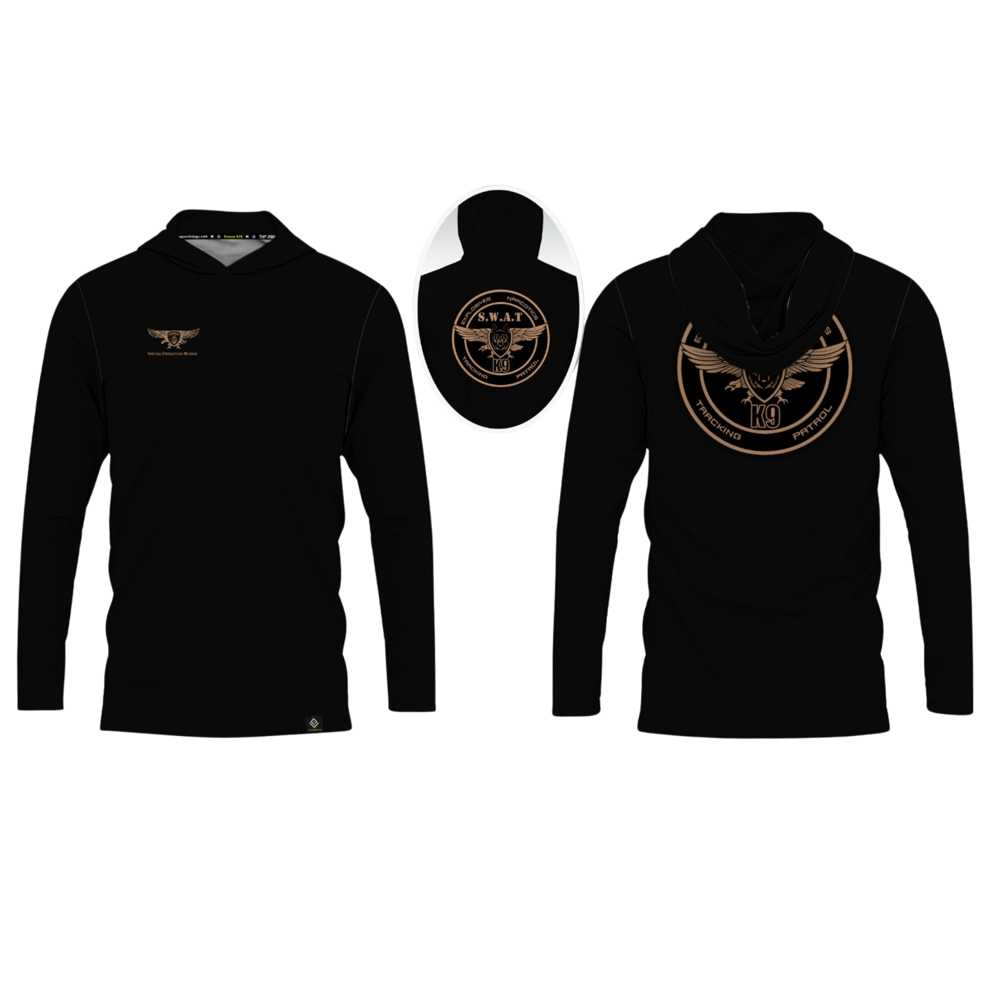 GUAM POLICE DEPT. Sublimated Men's Long Sleeve with Hood (SWAT-K9)