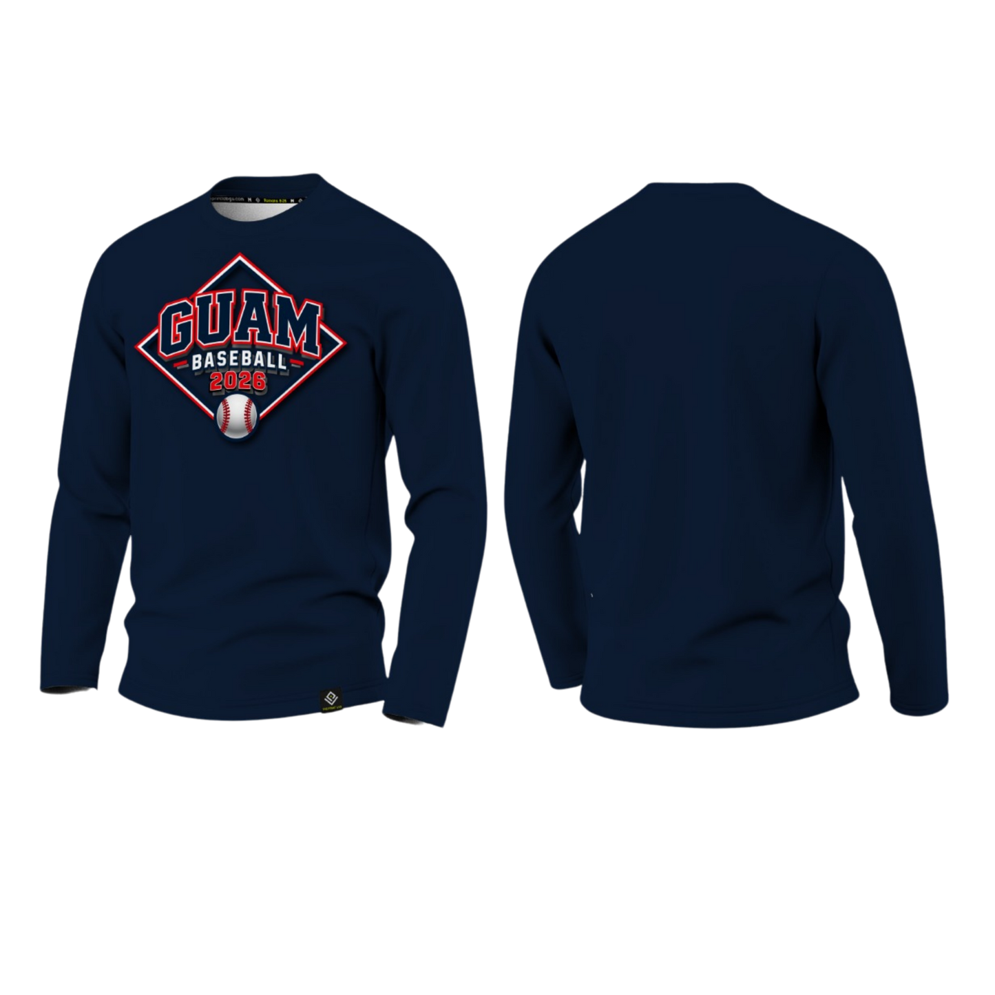 GUAM LITTLE LEAGUE Sublimated Men's Long Sleeve (Front Logo - Blue)