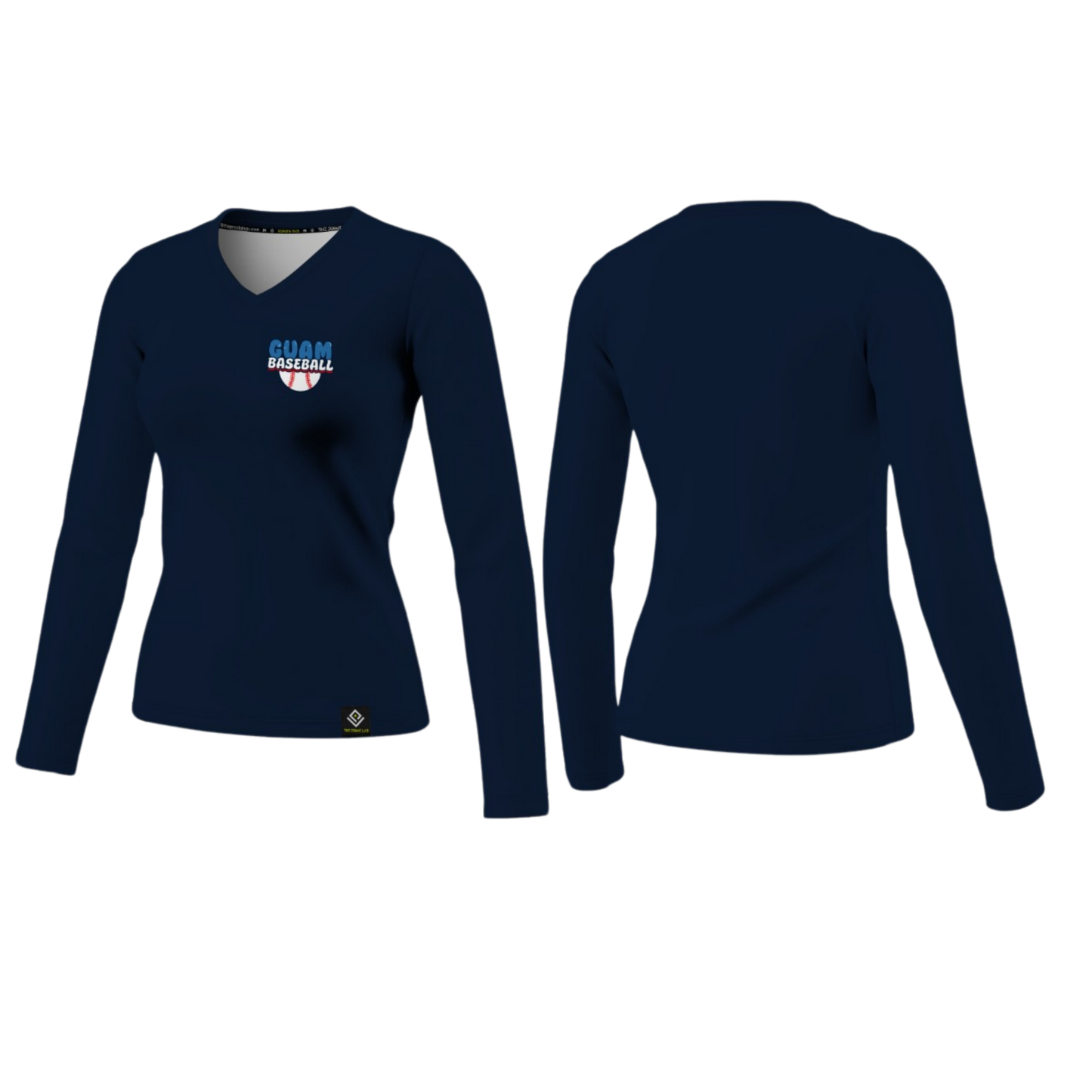 GUAM LITTLE LEAGUE Sublimated Women's Long Sleeve (Crest Logo - Blue)