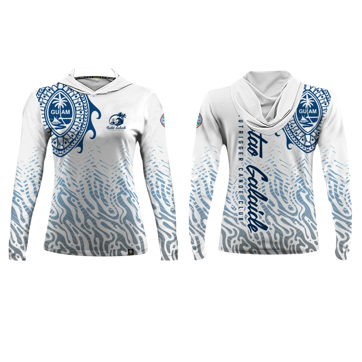 TAOTAO GALAIDE OUTRIGGER CANOE CLUB Sublimated Women's Long Sleeve with Hood (White)