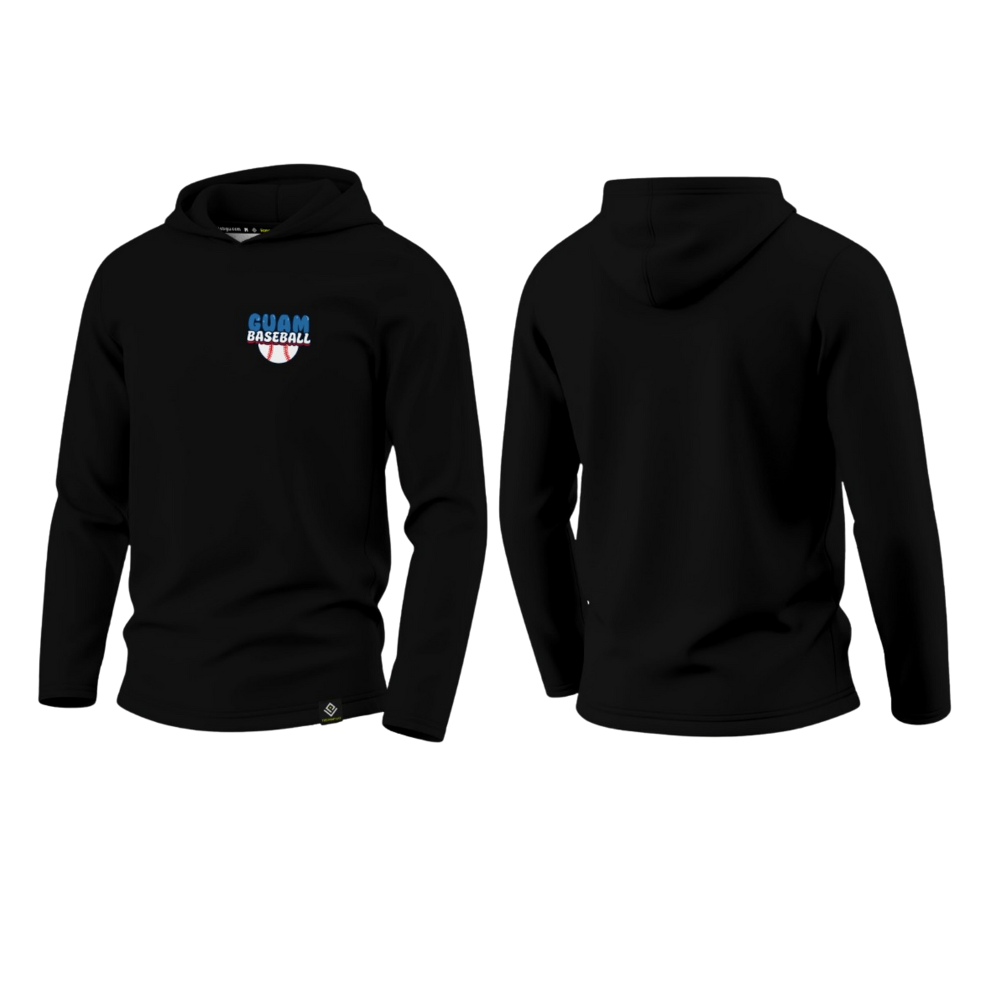 GUAM LITTLE LEAGUE Sublimated Men's Long Sleeve with Hood (Crest Logo - Black)