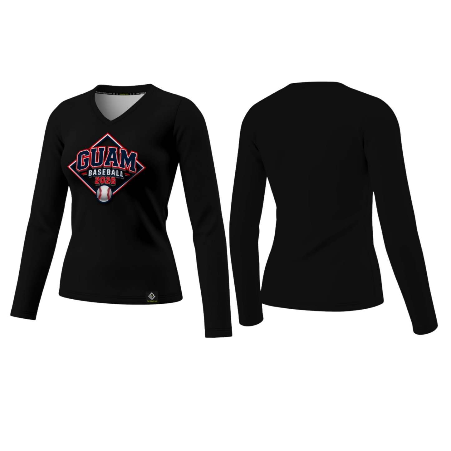 GUAM LITTLE LEAGUE Sublimated Women's Long Sleeve (Front Logo - Black)