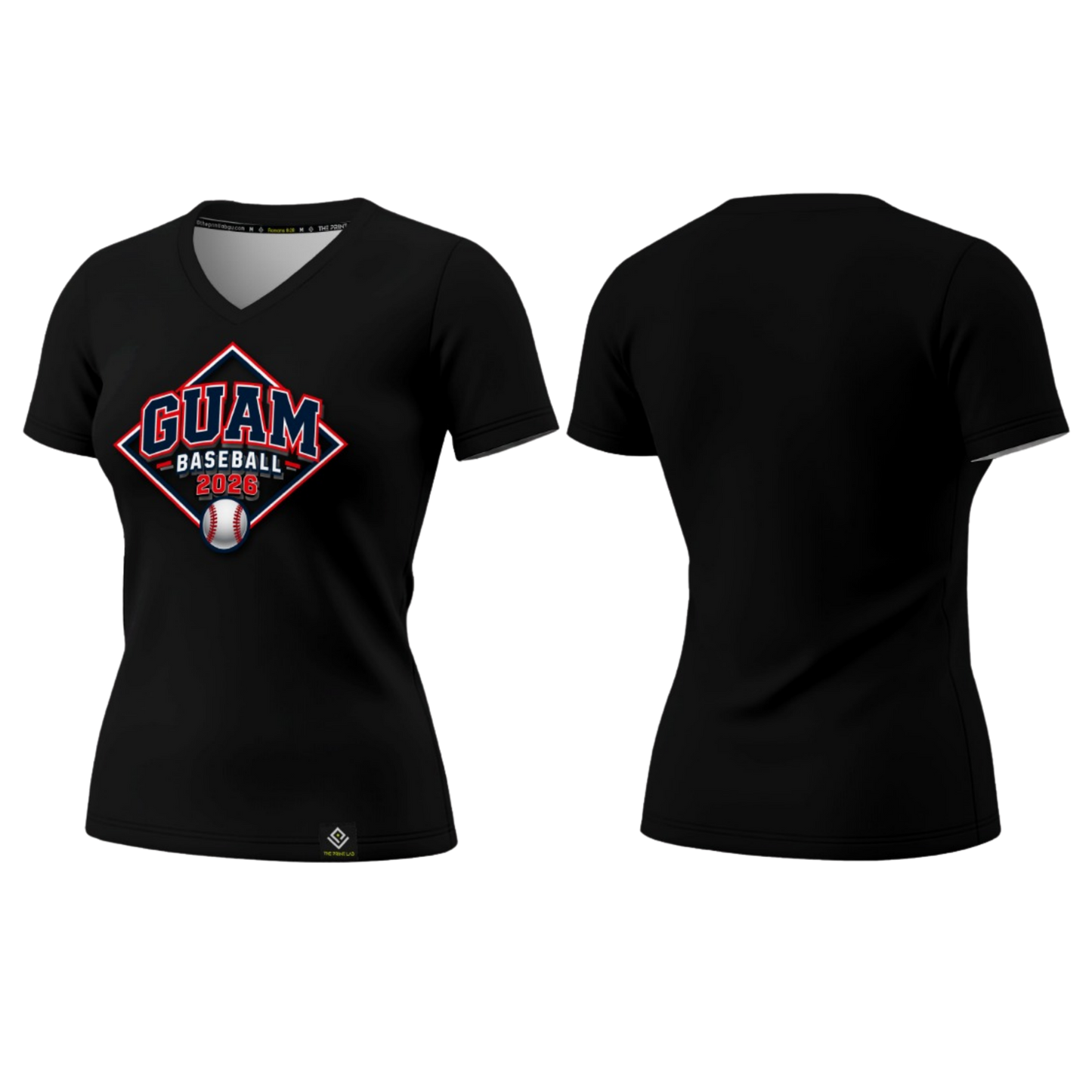 GUAM LITTLE LEAGUE Sublimated Women's T-shirt (Front Logo - Black)