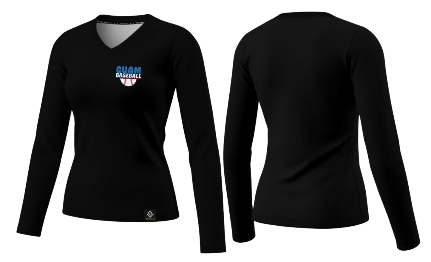 GUAM LITTLE LEAGUE Sublimated Women's Long Sleeve (Crest Logo - Black)