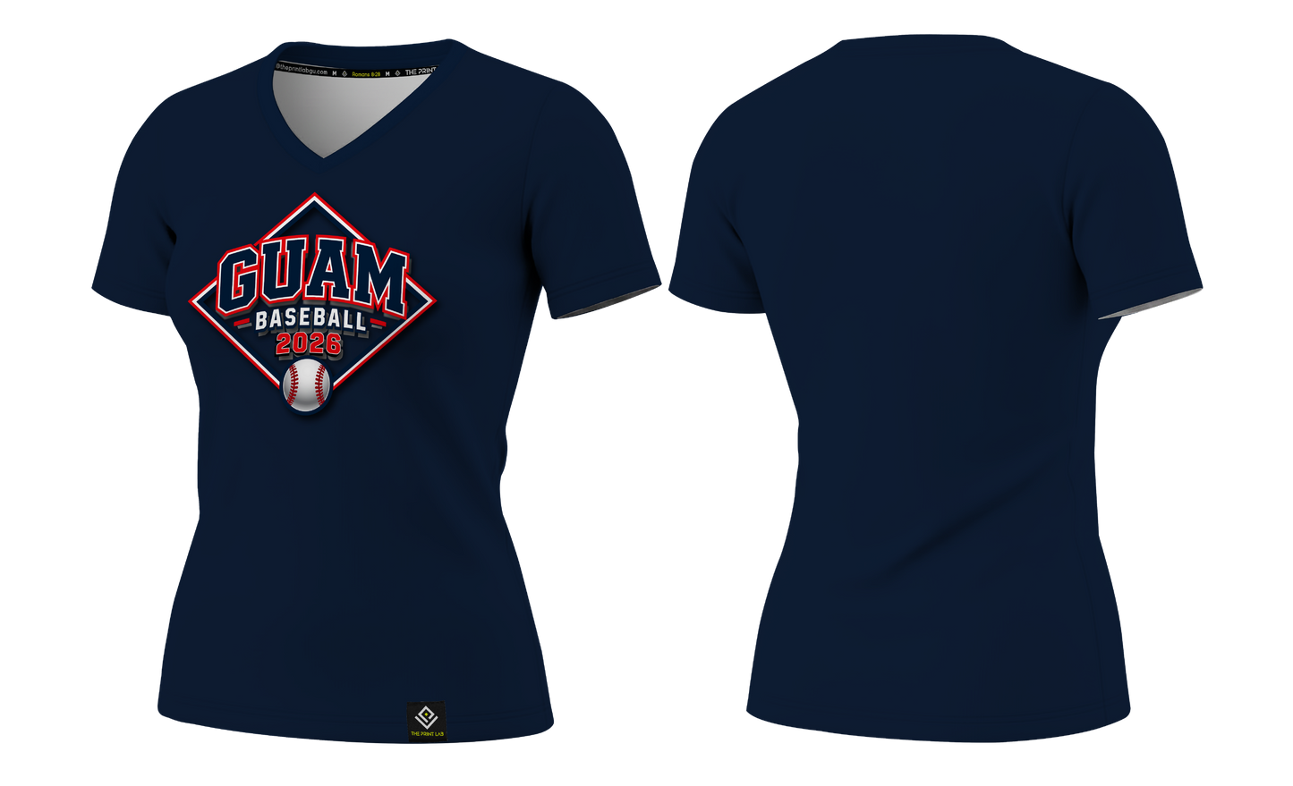 GUAM LITTLE LEAGUE Sublimated Women's T-shirt (Front Logo - Blue)
