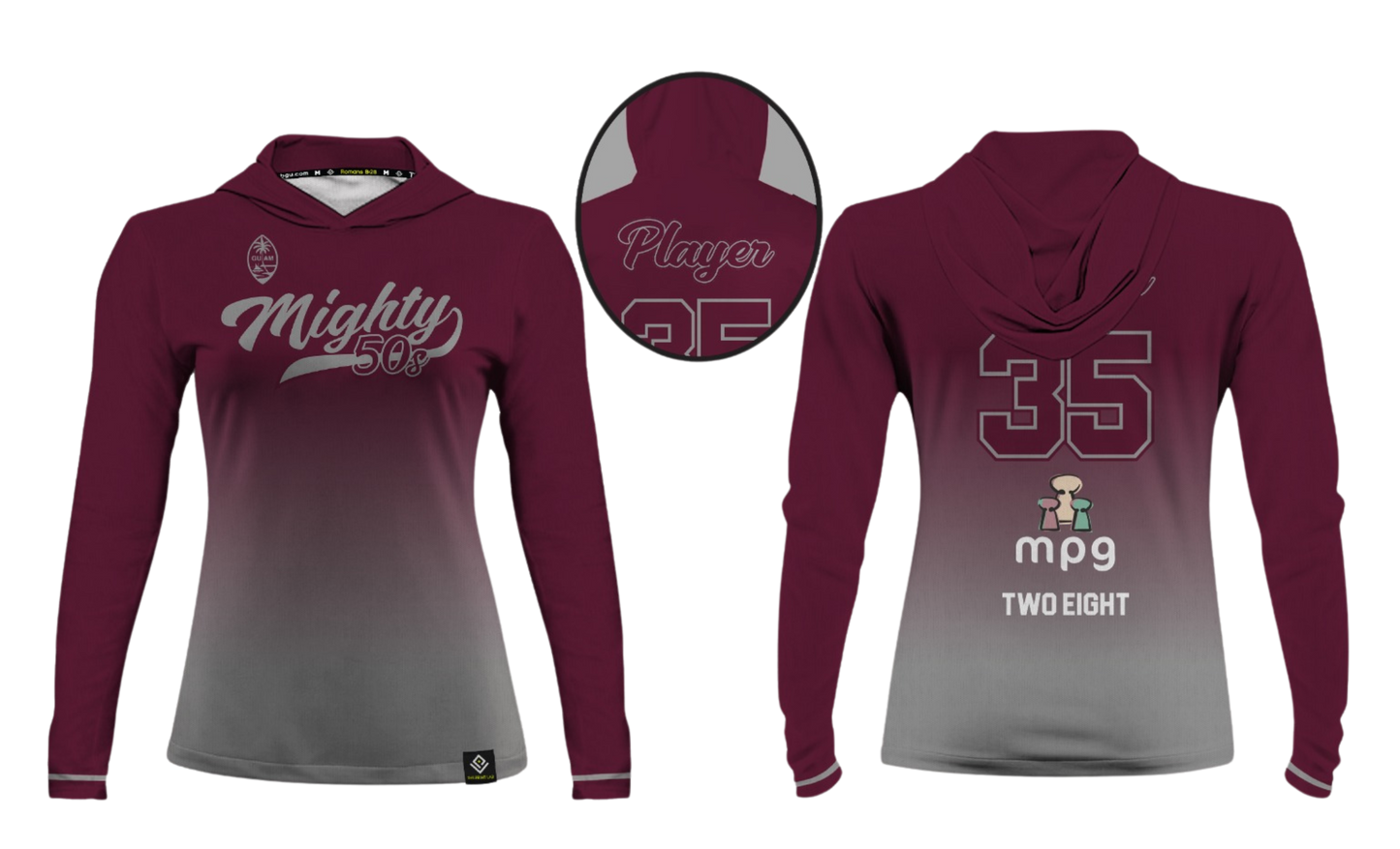 MIGHTY 50's Sublimated Women's Long Sleeve with Hood