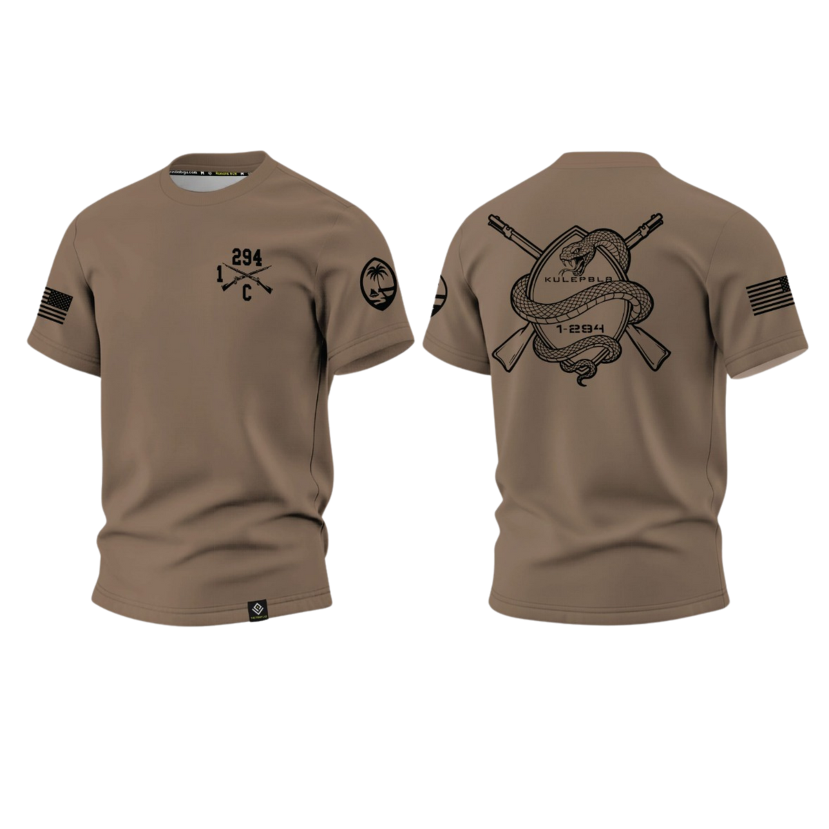 CHARLIE COMPANY - GUAM NATIONAL GUARD Sublimated T-shirt (Brown)