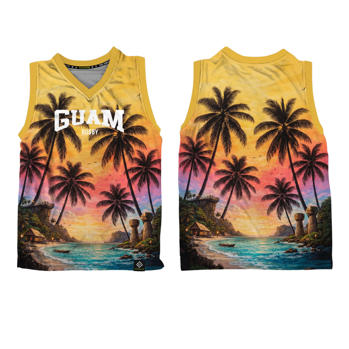 GUAM RUGBY Sublimated Men's Tank Top (Yellow)