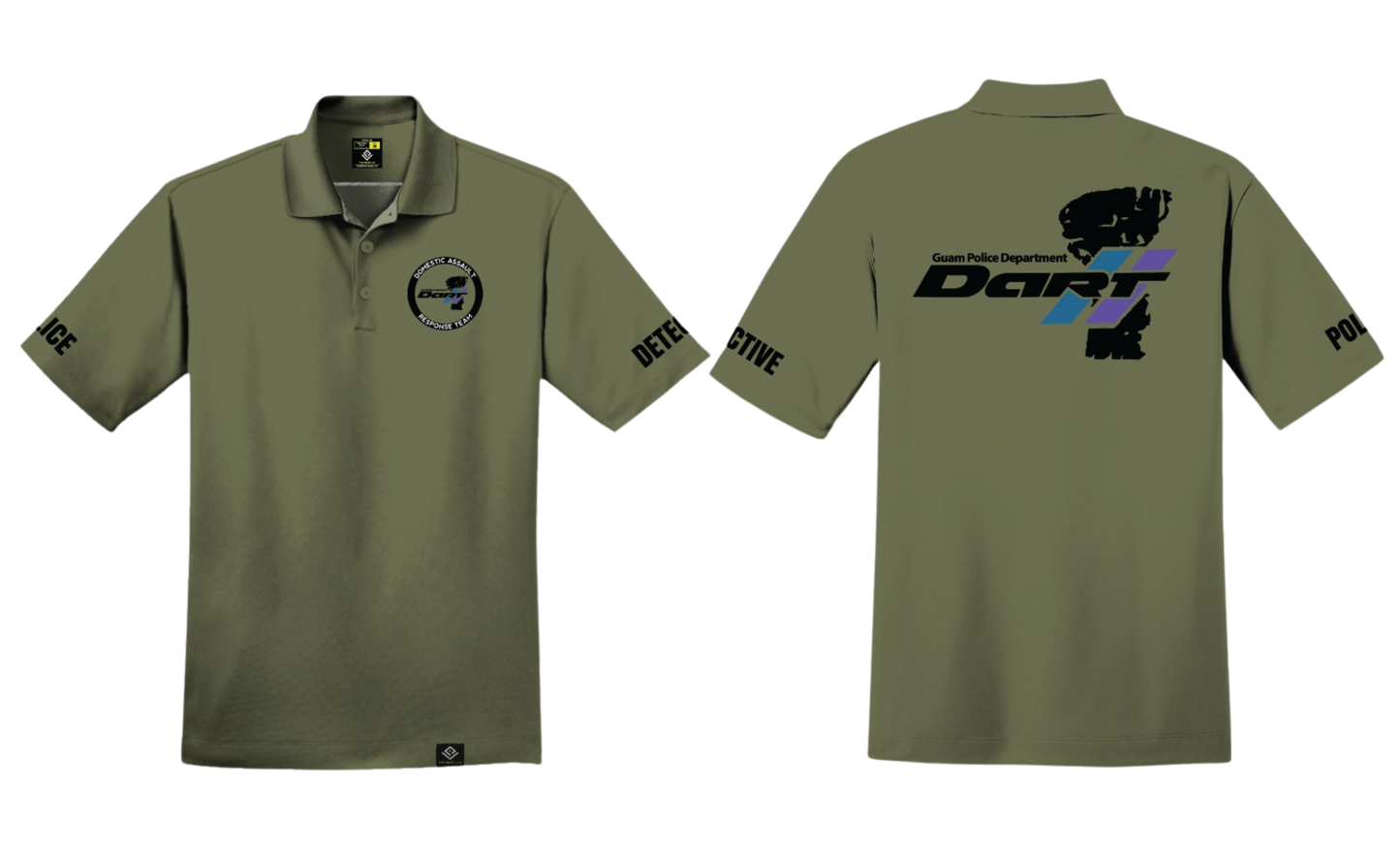 DOMESTIC ASSAULT Sublimated Men's Polo Shirt (Olive Green)