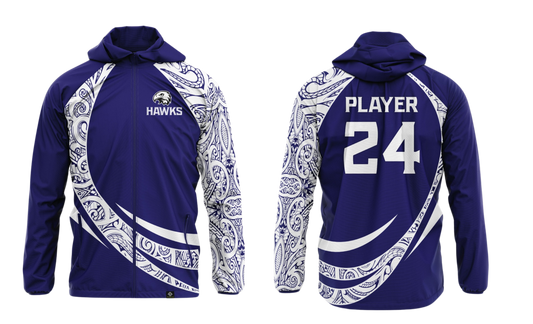 FBLG HAWKS RUGBY Sublimated Lightweight Windbreaker Jacket