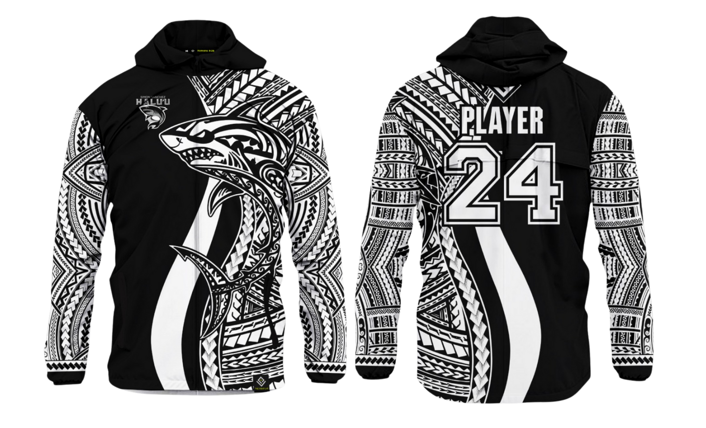 SSHS RUGBY Sublimated Men's Lightweight Windbreaker Jacket (Black)