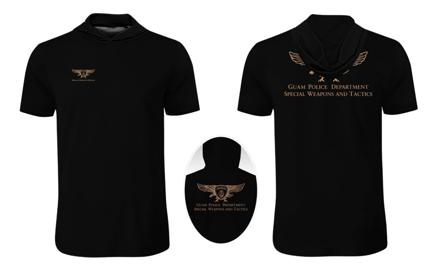 GUAM POLICE DEPT. Sublimated Men's Short Sleeve with Hood (SPECIAL OPERATION DIVISION)
