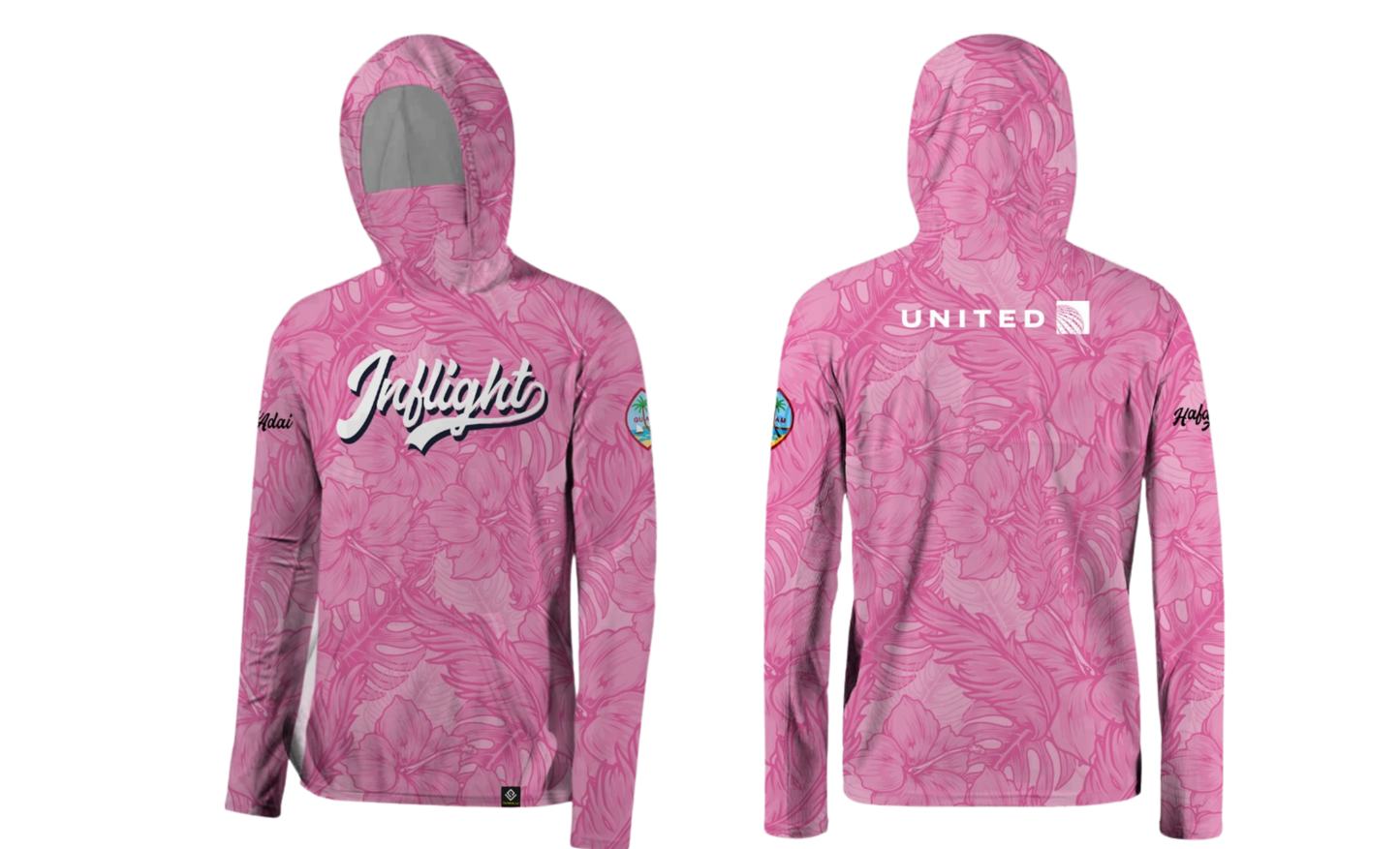 UNITED INFLIGHT Sublimated Men's Long Sleeve Hoodie with Mask