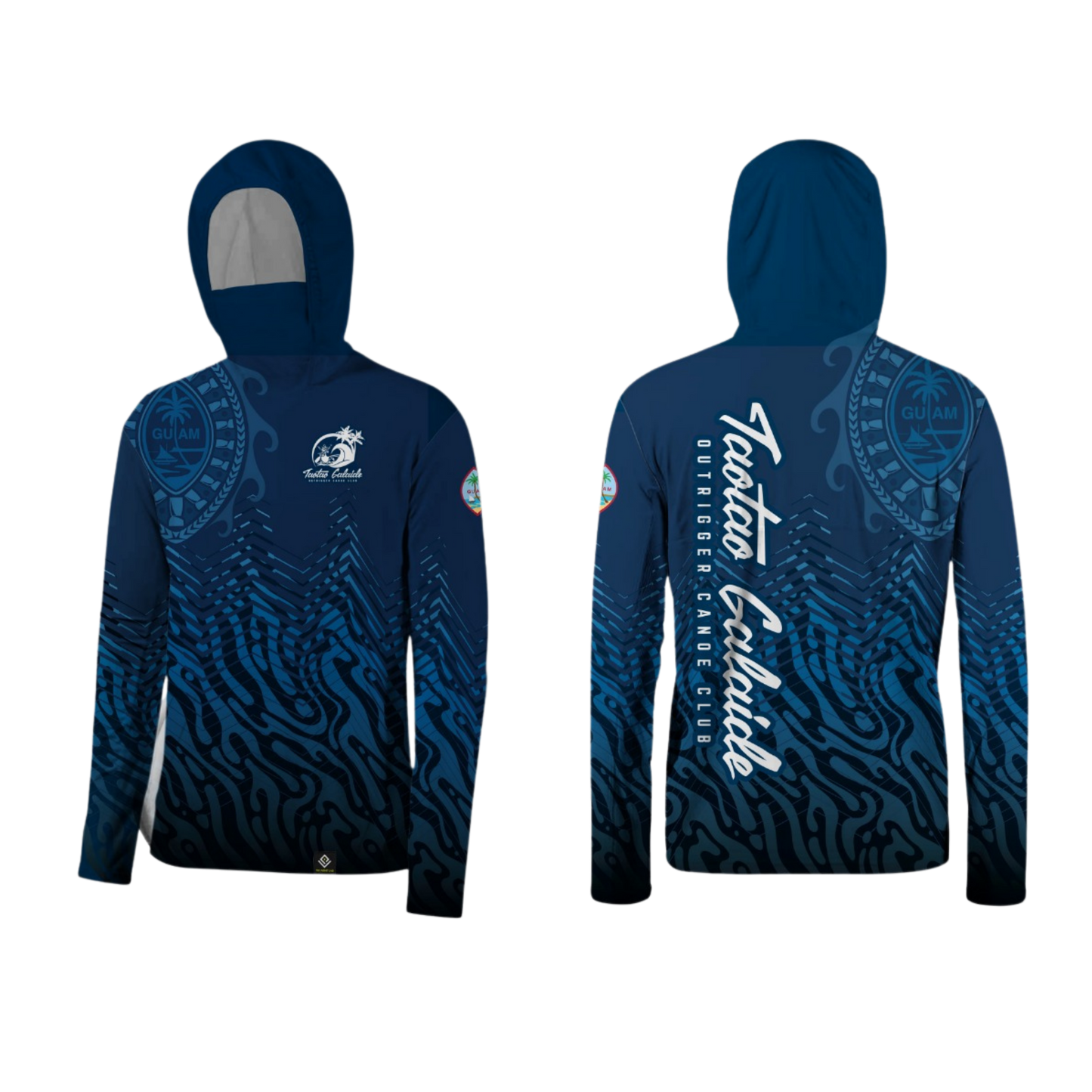 TAOTAO GALAIDE OUTRIGGER CANOE CLUB Sublimated Men's Long Sleeve Hoodie with Mask (Navy Blue)
