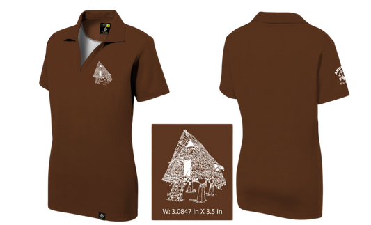 ANDERSEN FAMILY HOUSING Sublimated Women's V-neck Polo (Brown)