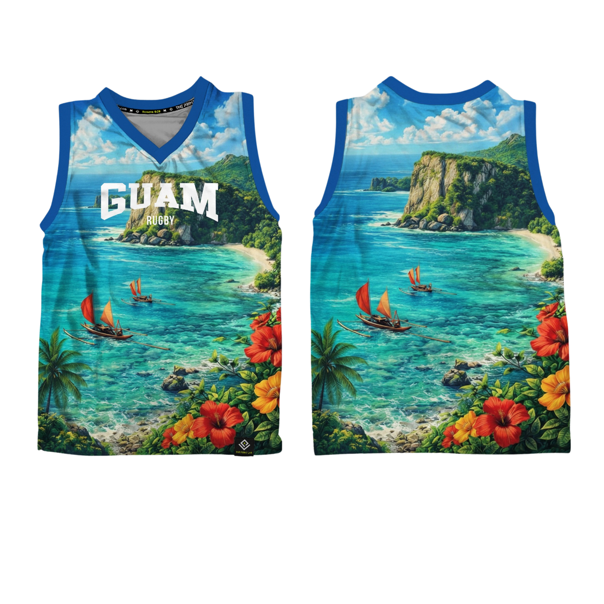 GUAM RUGBY Sublimated Men's Tank Top (Light Blue)