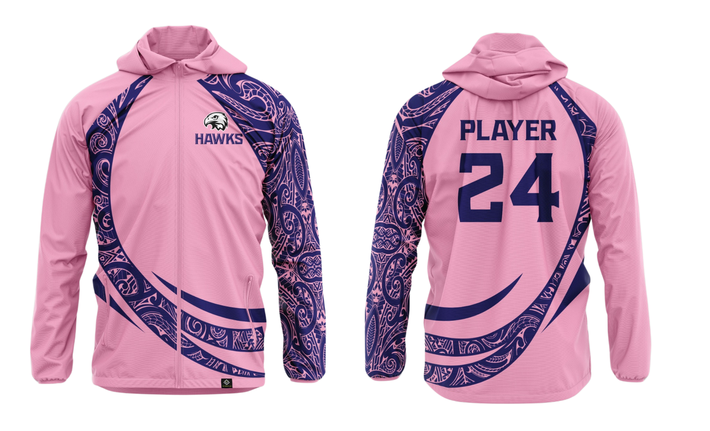 FBLG HAWKS RUGBY Sublimated Lightweight Windbreaker Jacket