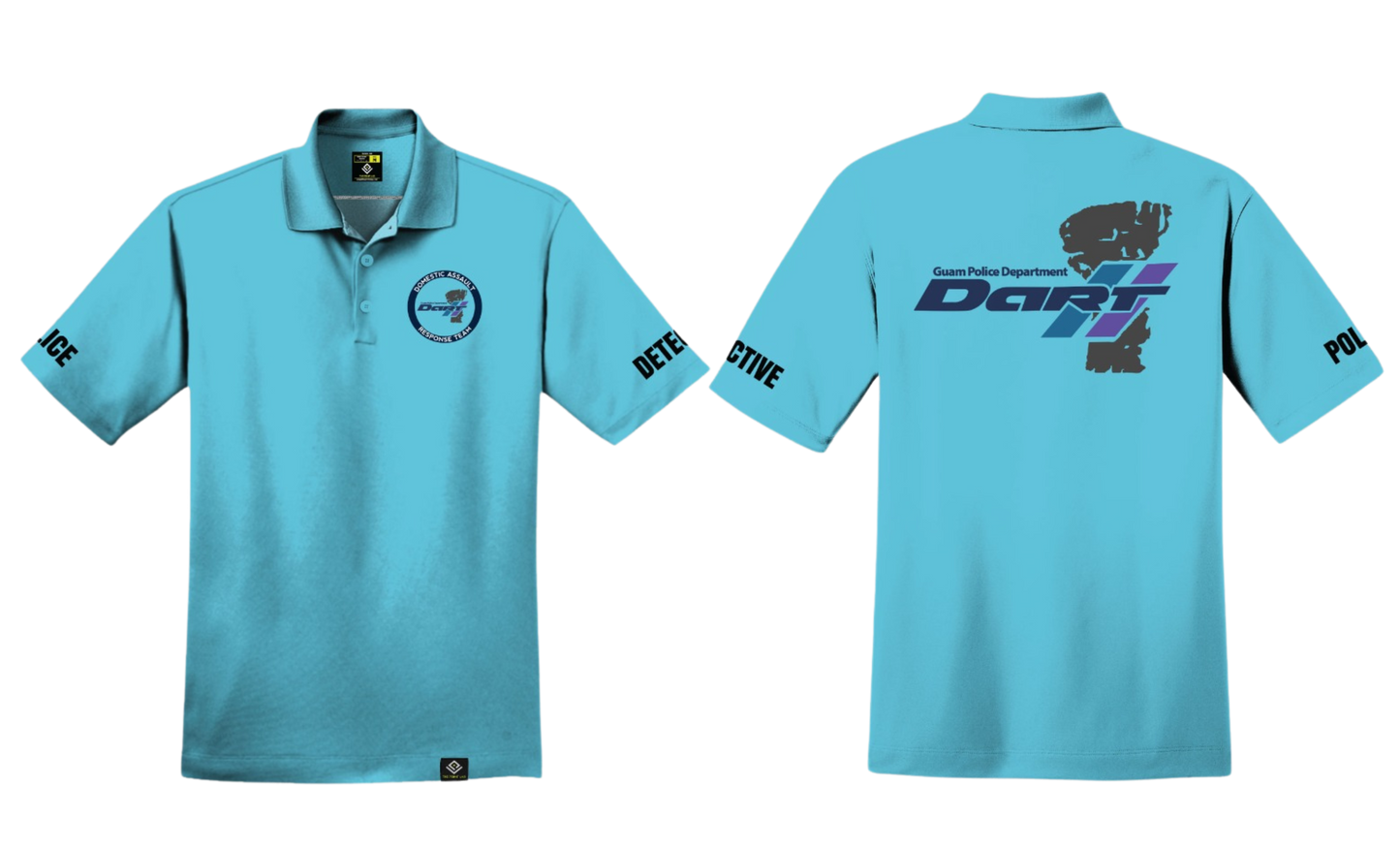 DOMESTIC ASSAULT Sublimated Men's Polo Shirt (Light Blue)