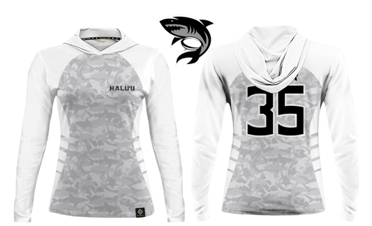 HALU'LU - SSHS RUGBY Sublimated Women's Long Sleeve with Hood (White)