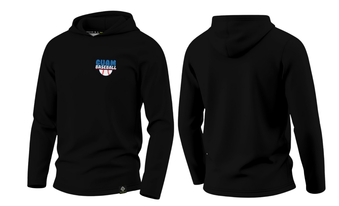 GUAM LITTLE LEAGUE Sublimated Men's Long Sleeve with Hood (Crest Logo - Black)