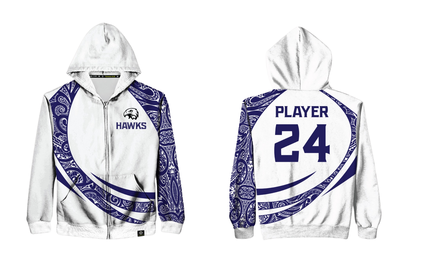 FBLG HAWKS RUGBY Sublimated Zipper Hoodie (Hybrid)