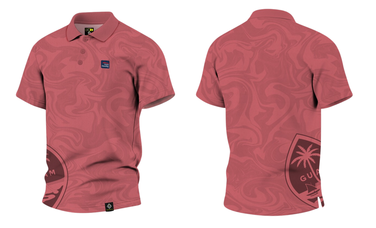 NAVAL BASE HOUSING GUAM Sublimated Men's Polo (Pink)