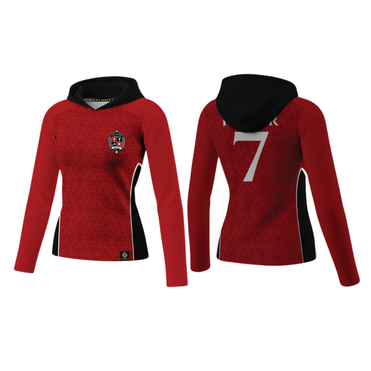 SANTA BARBARA Sublimated Women's Long Sleeve with Hood (Red)