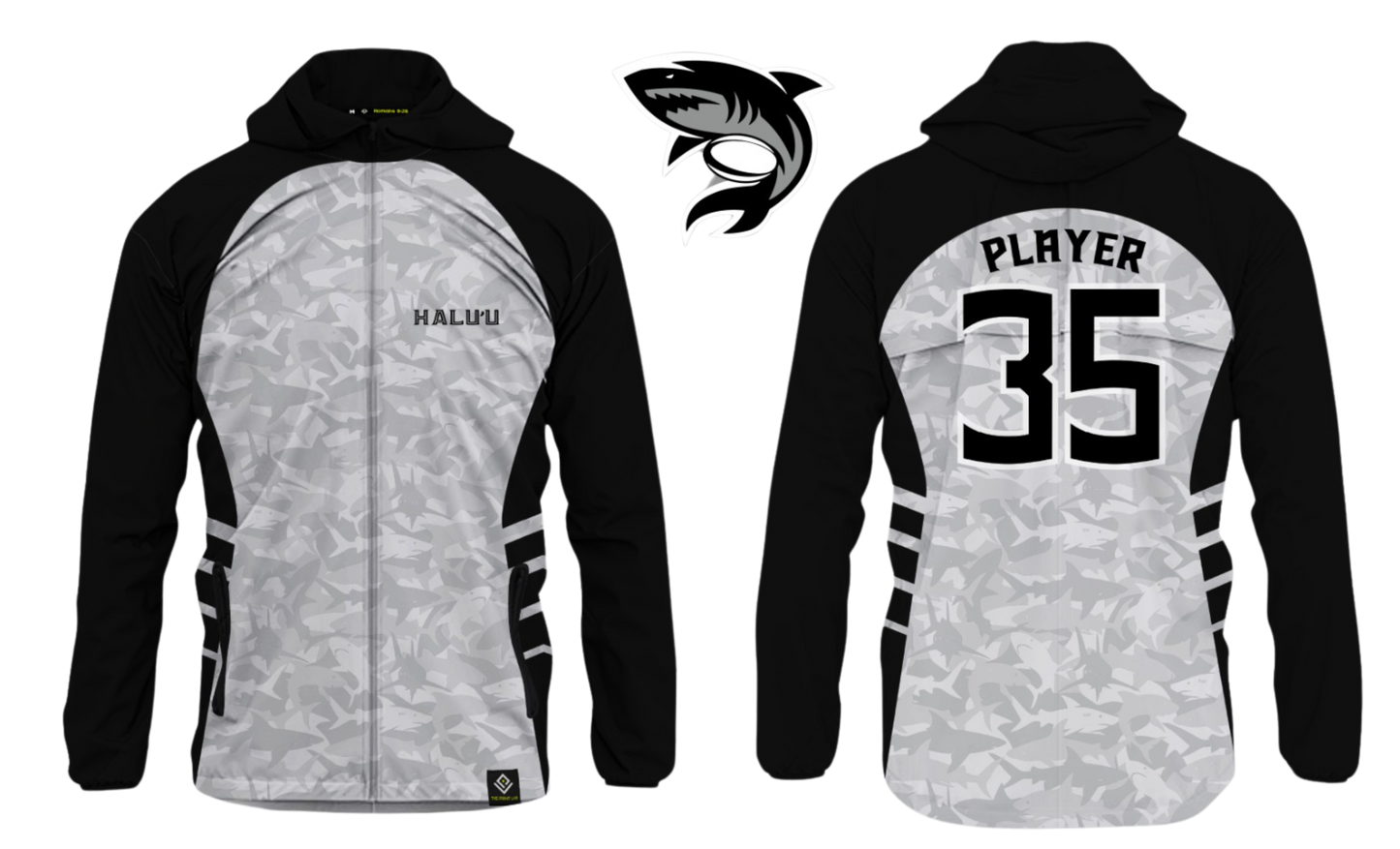 HALU'LU - SSHS RUGBY Sublimated Lightweight Windbreaker Jacket (Black)